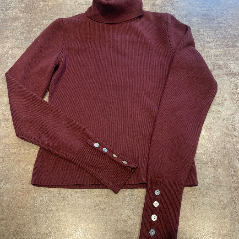 Dynamite Red Cowl Turtleneck Sweater with Sleek Fit